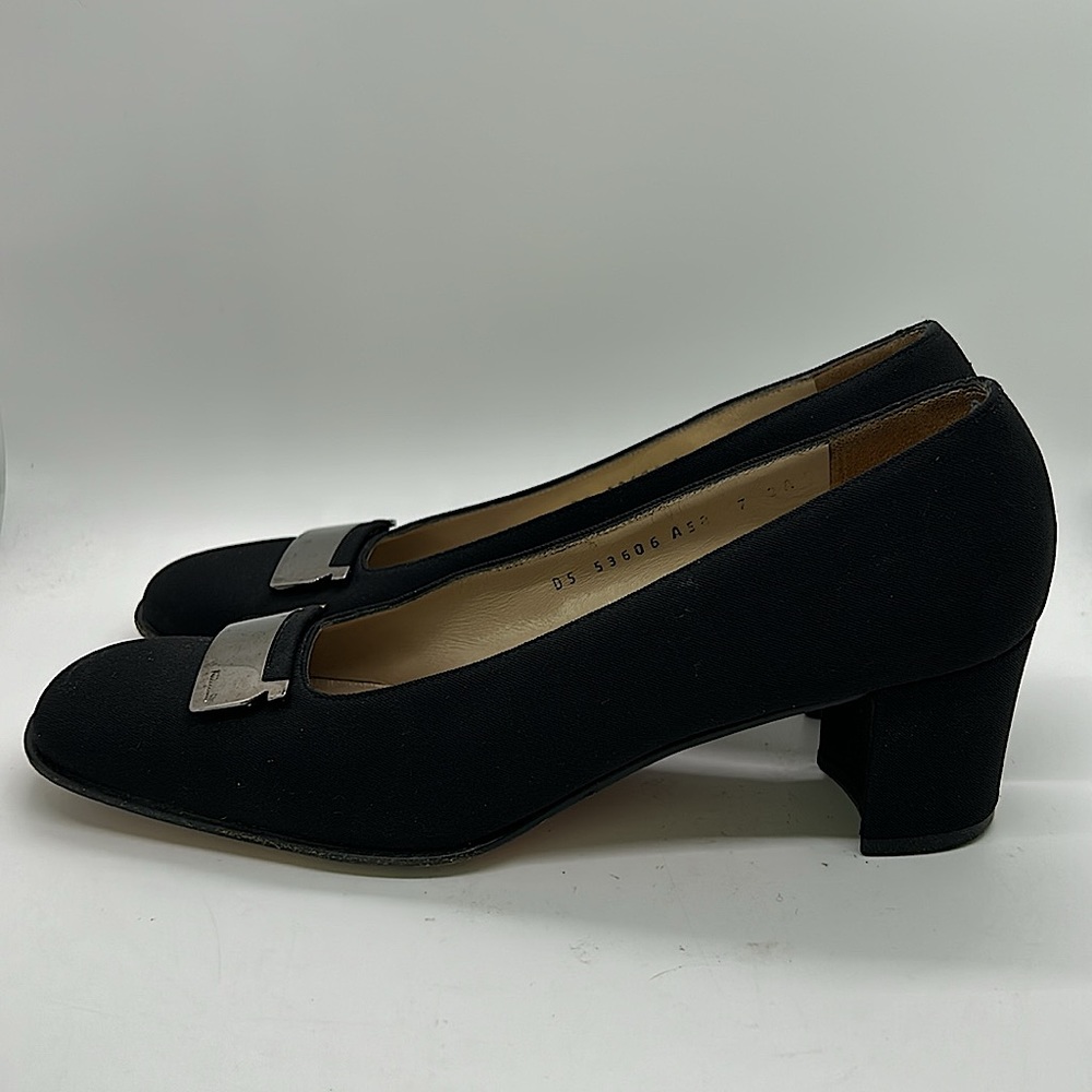 Salvatore Ferragamo Authenticated Black Block Heel Shoes **Size 7**🌺🌺 - Picture 6 of 10